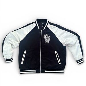 Forever 21 "Buena Suerte" Embroidered Bomber Jacket - Men's 2XL